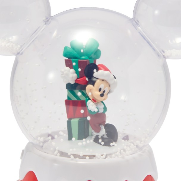 Santa Mickey Mouse Light-Up and Sound Bubble Snowglobe with Strap