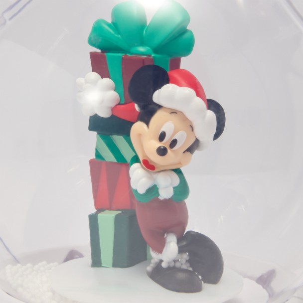Santa Mickey Mouse Light-Up and Sound Bubble Snowglobe with Strap