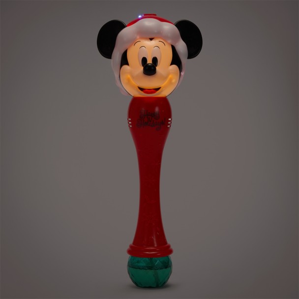 Santa Mickey Mouse Light-Up Talking Bubble Wand