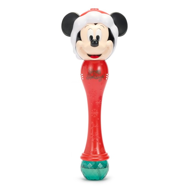 Santa Mickey Mouse Light-Up Talking Bubble Wand