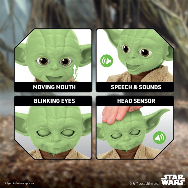 Yoda Plush Palm Puppetronic Interactive Talking Action Figure - Star Wars
