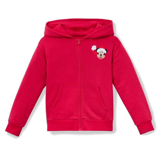 Santa Mickey Mouse Zip Hoodie for Kids