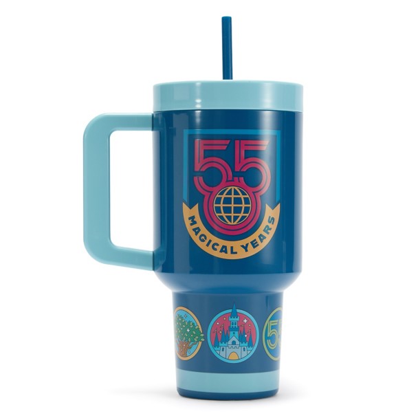 Mickey and Minnie Mouse Walt Disney World 55th Anniversary 33 oz. Travel Cup with Straw