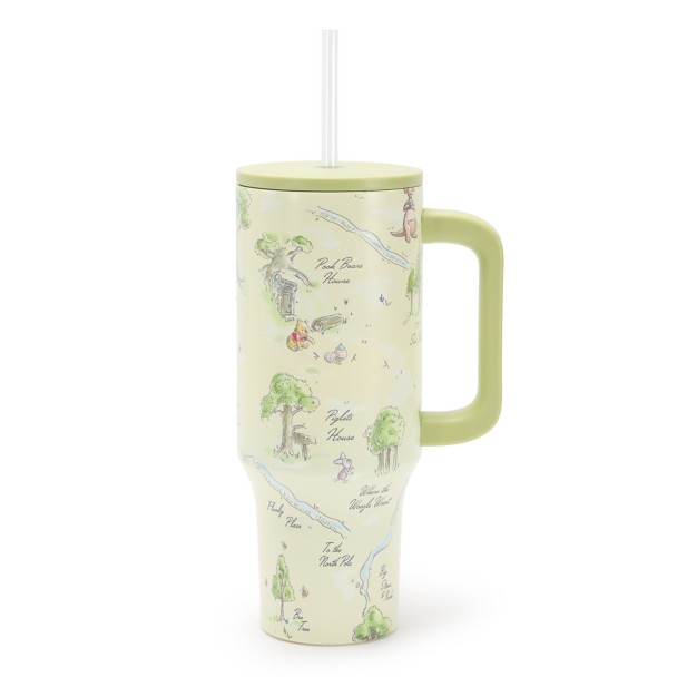 Winnie the Pooh Hundred Acre Wood Map Stainless Steel 40 oz. Tumbler with Straw