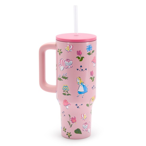 Alice in Wonderland Stainless Steel 40 oz. Tumbler with Straw