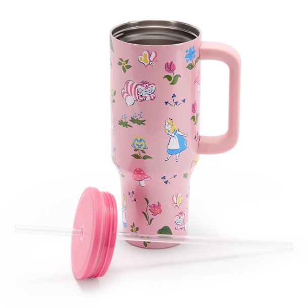Alice in Wonderland Stainless Steel 40 oz. Tumbler with Straw