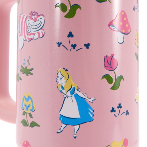 Alice in Wonderland Stainless Steel 40 oz. Tumbler with Straw