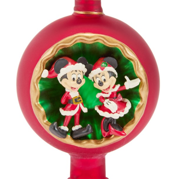 Santa Mickey and Minnie Mouse Christmas Tree Topper