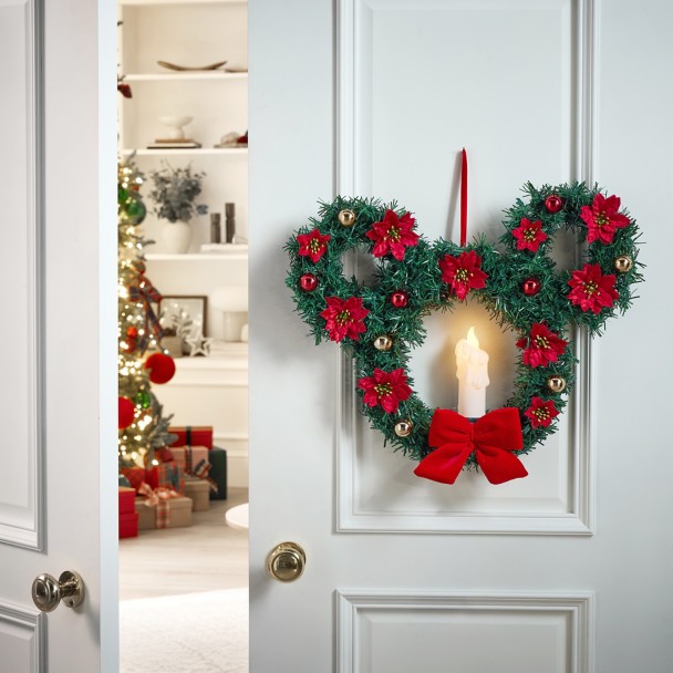 Mickey Mouse Icon Light-Up Holiday Wreath
