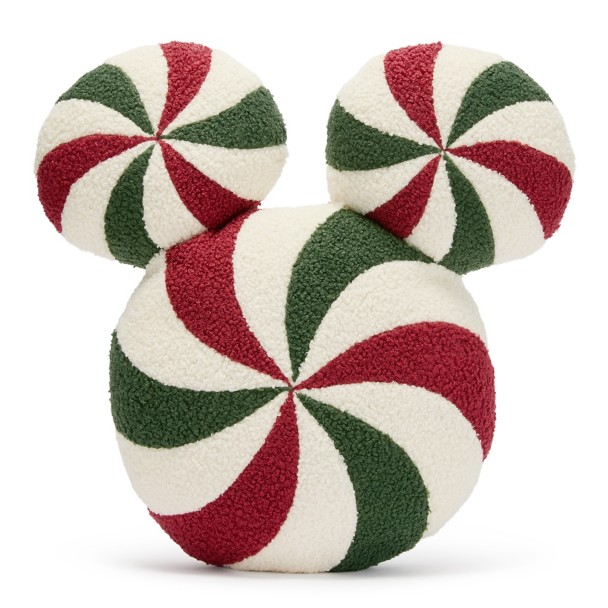 Mickey Mouse Icon Peppermint Swirl Throw Pillow