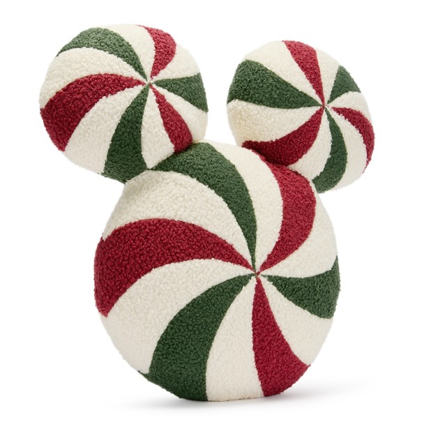 Mickey Mouse Icon Peppermint Swirl Throw Pillow