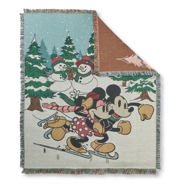 Mickey and Minnie Mouse Holiday Throw Blanket
