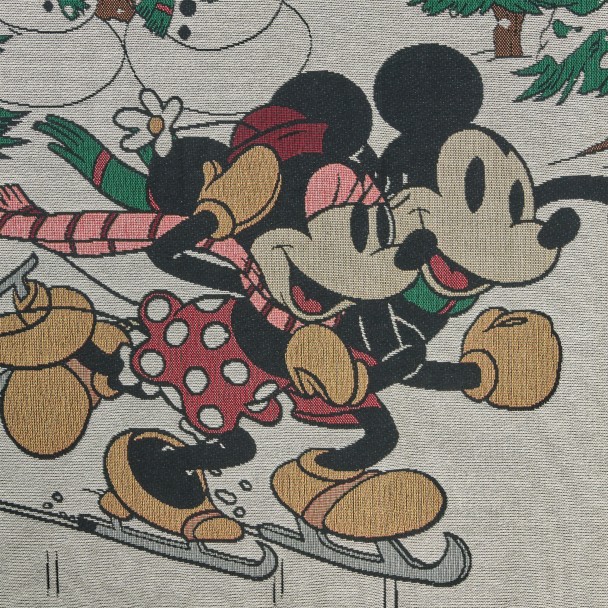 Mickey and Minnie Mouse Holiday Throw Blanket