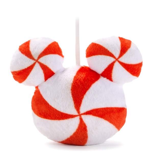 Mickey Mouse Icon Peppermint Swirl Plush Ornament Mickey Mouse Icon Peppermint Swirl Plush Ornament