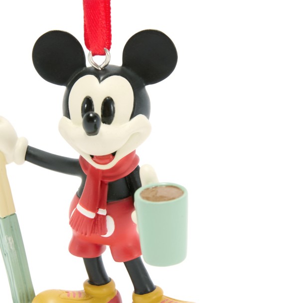 Mickey Mouse with Skis Figural Ornament