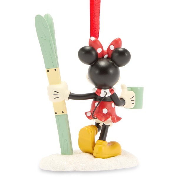 Minnie Mouse with Skis Figural Ornament