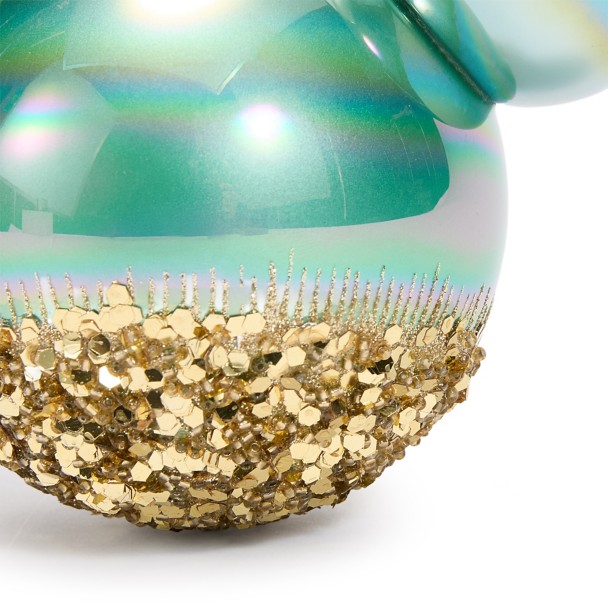 Mickey Mouse Icon Ball Ornament - Gold Glitter