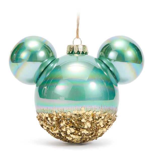 Mickey Mouse Icon Ball Ornament – Gold Glitter Mickey Mouse Icon Ball Ornament – Gold Glitter