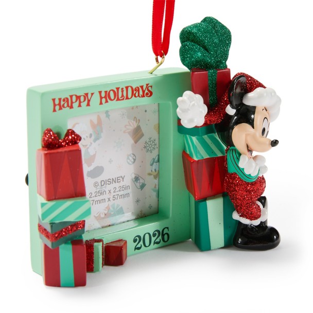 Santa Mickey Mouse 2026 Photo Frame Ornament - 2 1/4'' x 2 1/4''