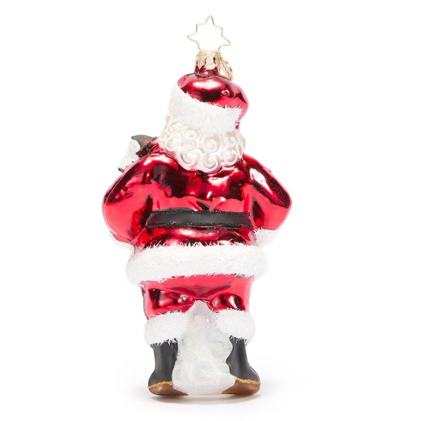 Santa Claus with Mickey Mouse Icon Ice Cream Bar Figural Glass Ornament by Christopher Radko