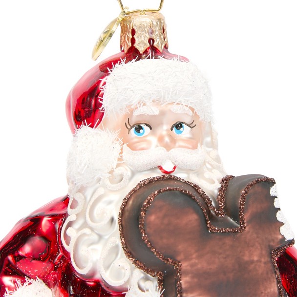 Santa Claus with Mickey Mouse Icon Ice Cream Bar Figural Glass Ornament by Christopher Radko