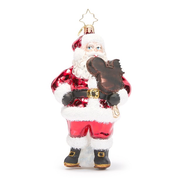 Santa Claus with Mickey Mouse Icon Ice Cream Bar Figural Glass Ornament by Christopher Radko Santa Claus with Mickey Mouse Icon Ice Cream Bar Figural Glass Ornament by Christopher Radko