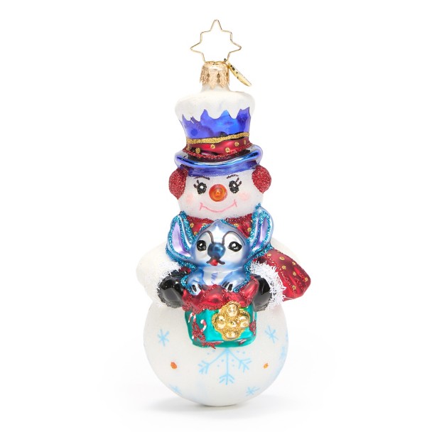 Stitch with Snowman Figural Glass Ornament by Christopher Radko Stitch with Snowman Figural Glass Ornament by Christopher Radko