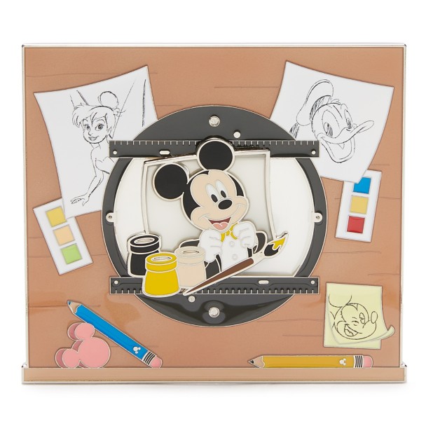 Mickey Mouse on Animator’s Desk Jumbo Pin – Brush of Magic – 2-Pc. – Limited Edition