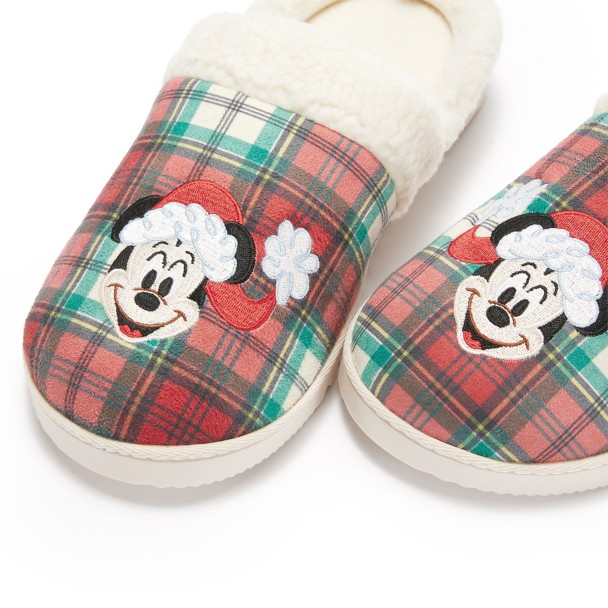 Santa Mickey Mouse Holiday Slippers for Adults