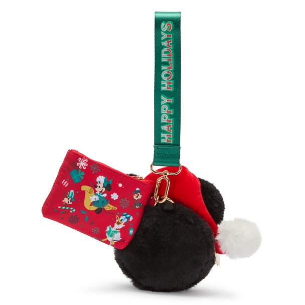 Santa Mickey Mouse and Friends Plush Wristlet Coin Purse