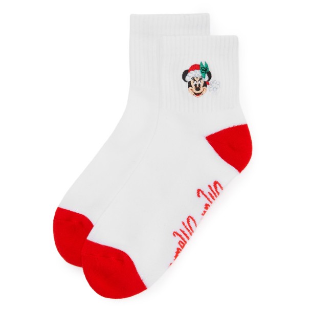 Santa Minnie Mouse Holiday Socks for Women Santa Minnie Mouse Holiday Socks for Women