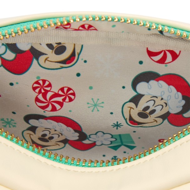 Santa Mickey Mouse Loungefly Holiday Crossbody Bag and Coin Purse Set