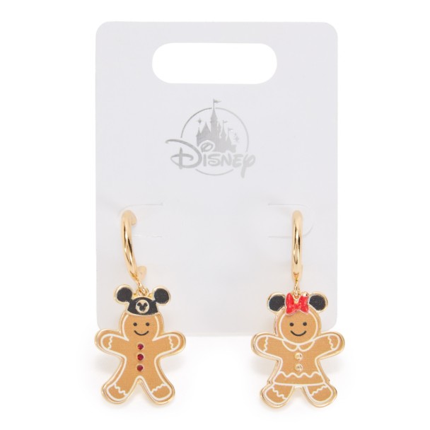 Mickey and Minnie Mouse Gingerbread Hoop Earrings