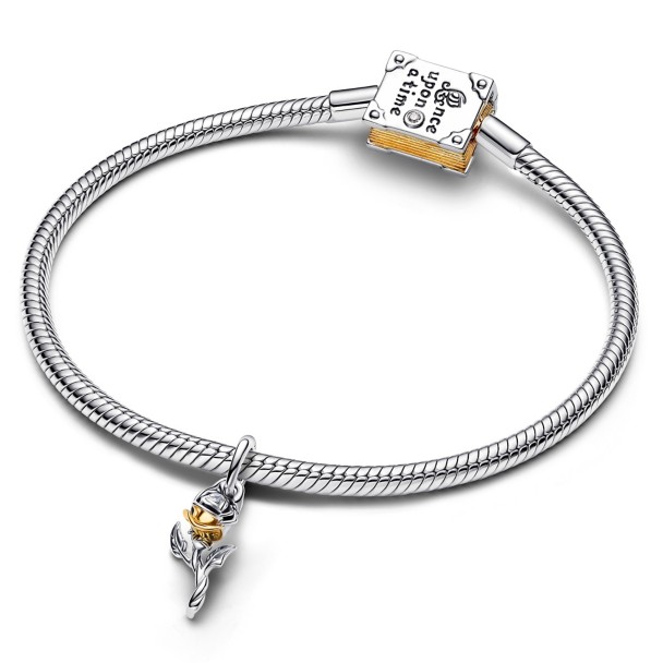 Enchanted Rose Dangle Charm with Diamond by Pandora - Beauty and the Beast
