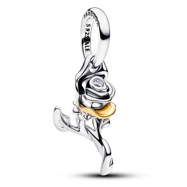 Enchanted Rose Dangle Charm with Diamond by Pandora – Beauty and the Beast