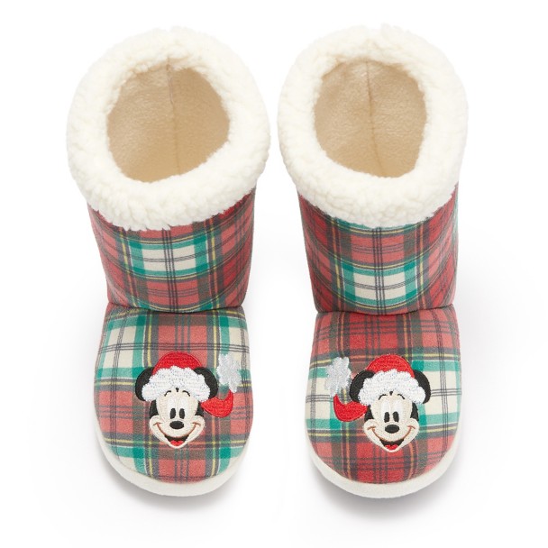 Santa Mickey Mouse Holiday Slipper Boots for Kids
