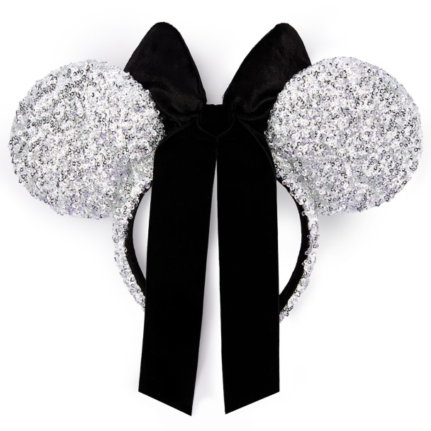 Minnie Mouse Sequined Ear Headband for Adults - Silver