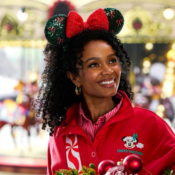 Minnie Mouse Sequined Holiday Ear Headband for Adults