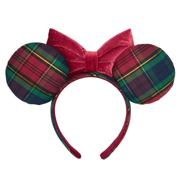 Minnie Mouse Plaid Holiday Ear Headband for Adults