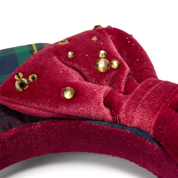 Minnie Mouse Plaid Holiday Ear Headband for Adults