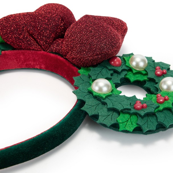 Minnie Mouse Holiday Wreath Ear Headband for Adults