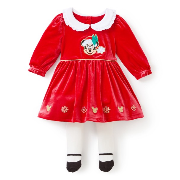 Santa Minnie Mouse Holiday Dress and Leggings Set for Baby Santa Minnie Mouse Holiday Dress and Leggings Set for Baby