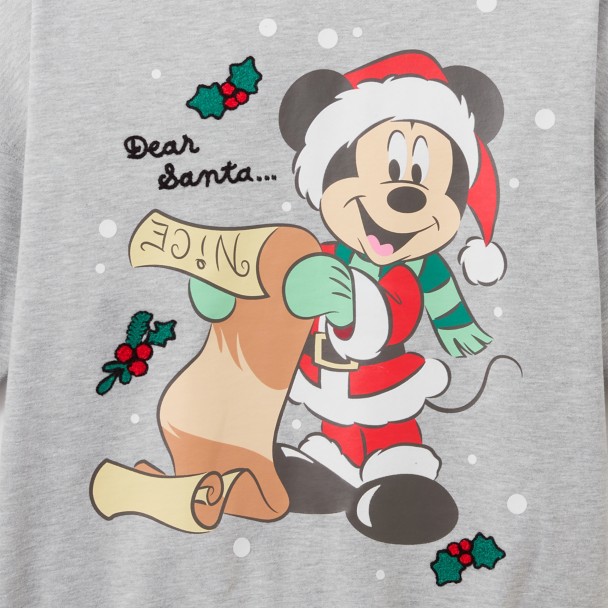 Santa Mickey Mouse ''Merry Christmas'' Pullover Sweatshirt for Women