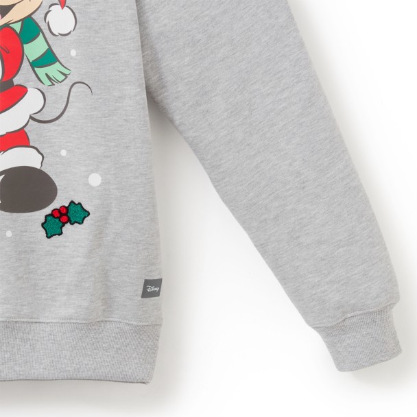 Santa Mickey Mouse ''Merry Christmas'' Pullover Sweatshirt for Women