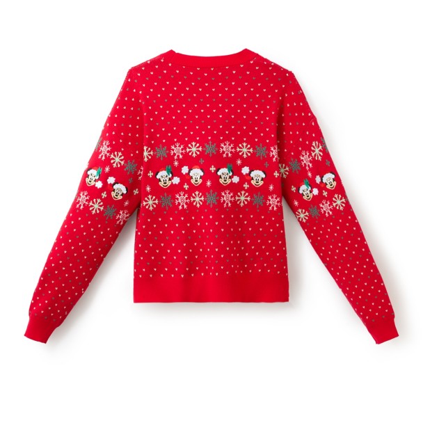 Mickey and Minnie Mouse Holiday Cardigan Sweater for Women