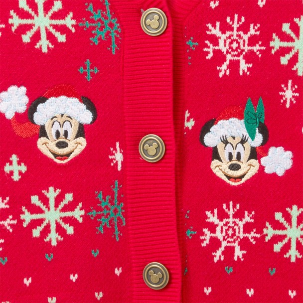 Mickey and Minnie Mouse Holiday Cardigan Sweater for Women
