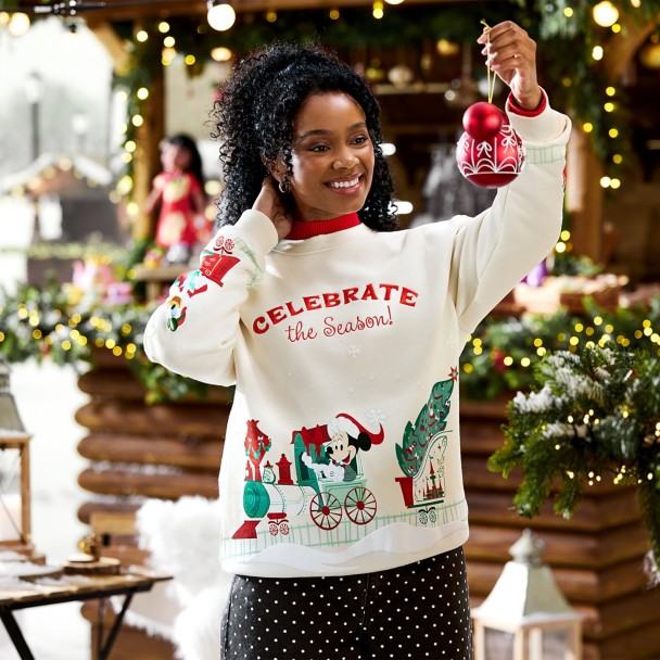 Mickey Mouse and Friends Holiday Pullover Sweatshirt for Adults