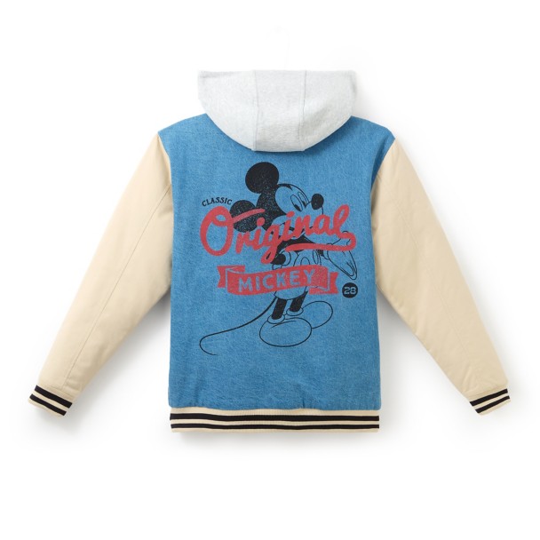 Mickey Mouse Hooded Varsity Jacket for Adults Mickey Mouse Hooded Varsity Jacket for Adults
