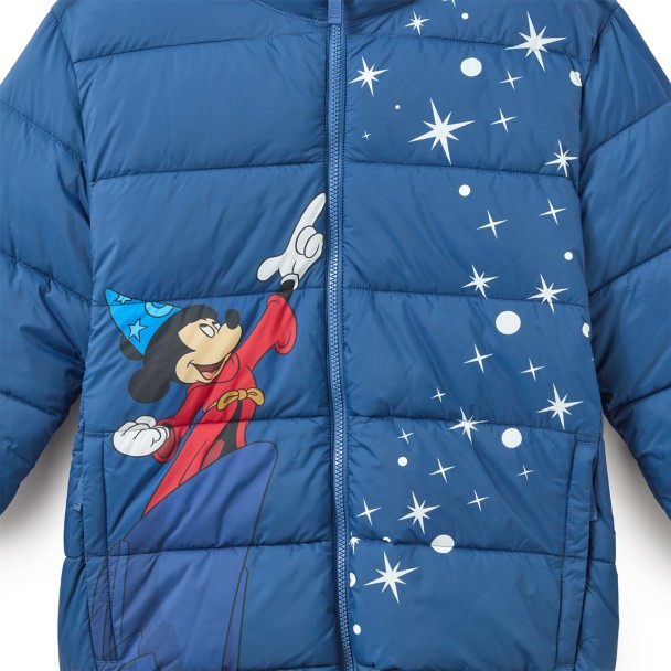 Sorcerer Mickey Mouse Puffer Jacket for Adults - Fantasia