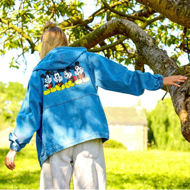 Mickey Mouse Denim Zip Hoodie for Adults